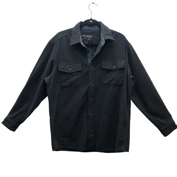 Grizzly Mountain‎ Shirt Mens Large Gray Button Up Flannel Heavyweight Workwear - Picture 1 of 10
